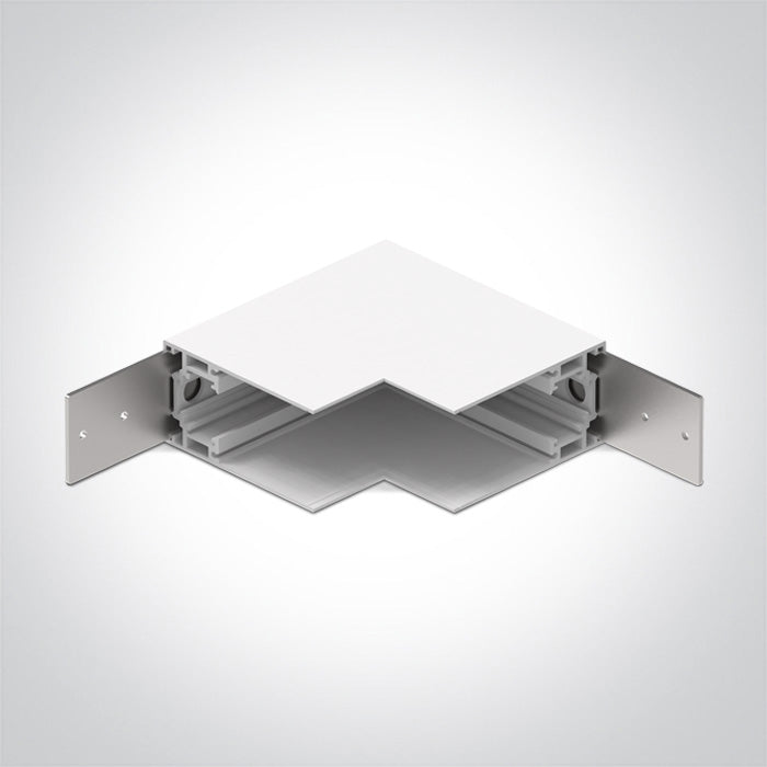 42012B/W: Corner wall to wall (IN) for 42001 / 42002 / 42003.  Complete with 2pcs mechanical connector..