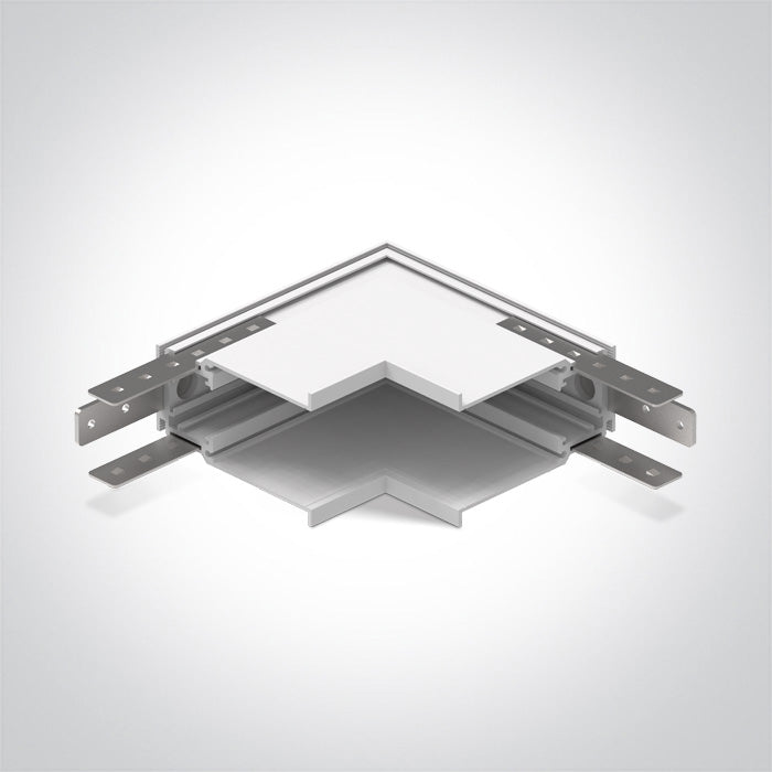 42012BR/W: Recessed corner wall to wall (IN) for 42001R & 42002R.  Complete with 2pcs mechanical connector & 4pcs side connector. .