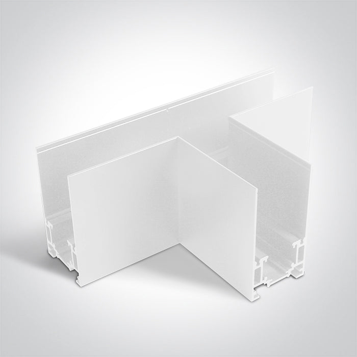 42012D/W: T-corner for 42001 / 42002 / 42003.  Complete with 3pcs mechanical connector & live T-connector. .