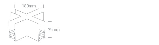 42012E/B: X-corner for 42001 / 42002 / 42003.  Complete with 4pcs mechanical connector & live X-connector. .