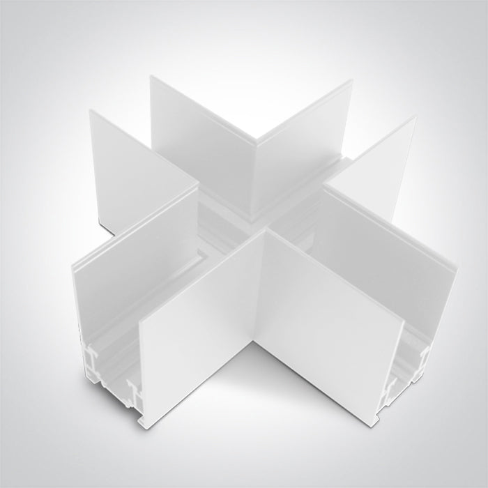 42012E/W: X-corner for 42001 / 42002 / 42003.  Complete with 4pcs mechanical connector & live X-connector..