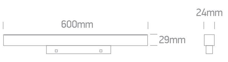 42100BAL/B/V: 16W DALI DT8 CCT Tunable LED Linear light for magnetic profile.  Suitable for MINI and MIDI magnetic profiles.  ..