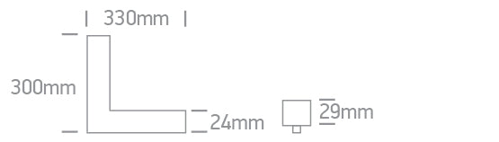 42100EA/B/V: 16W CCT Variable LED Linear magnetic corner profile light.  Suitable for MINI and MIDI magnetic profiles.  ..