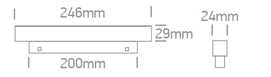 42112AAL/W/V: 12W DALI DT8 CCT Tunable LED Linear light for magnetic profile.  Suitable for MINI and MIDI magnetic profiles.  ..