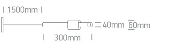 DALI Pendant light for magnetic track with removable tube. One Light. 42132L/B/W