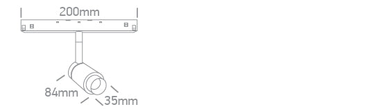 42140/B/W: 7W Adjustable beam LED spot for magnetic profiles.  Suitable for MINI, MIDI, MAXI and P&P magnetic profiles.  ..