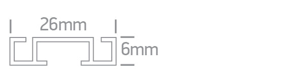 43001F/B: 1 meter Black Flat Magnetic profile 48V.  Complete with end caps..