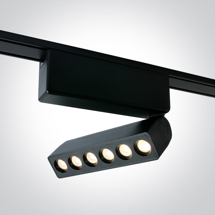 43106FA/B/V: 6W Black CCT Variable LED Adjustable Linear spots.  Suitable for FLAT magnetic track.  ..