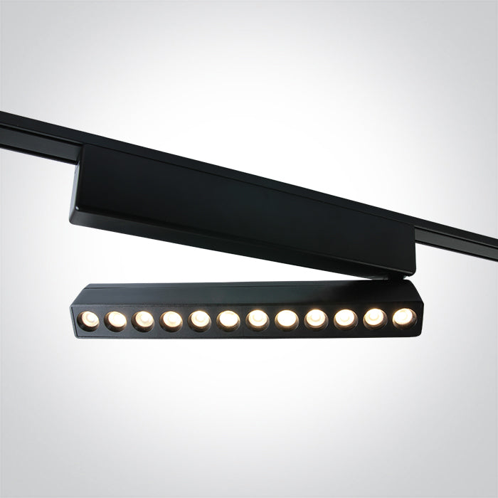 43106FB/B/V: 12W Black CCT Variable LED Adjustable Linear spots.  Suitable for FLAT magnetic track.  ..