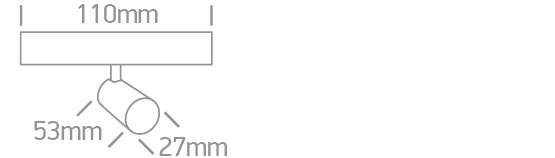 43116F/B/V: 5W Black CCT Variable LED Adjustable spot.  Suitable for FLAT magnetic track.  ..