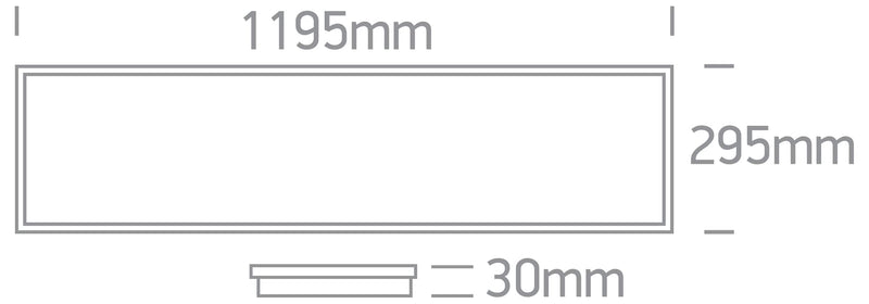 White 30x120 recessed backlit LED panel for T- 50140BR/W/C