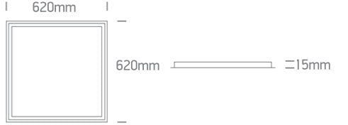 50140FA/V: 36W CCT Variable 62x62 recessed frame light LED panel for T-rail false ceiling.  Complete with non-dimmable driver.  ..