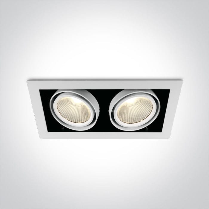 White 2x30W COB LED Recessed adjustable downlight 51230/W/C