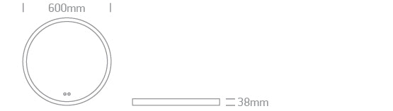 60208C/W/V: 20W White CCT Variable LED Round Mirror, IP44.  Dimmable, defog function and CCT adjustable 3000-6500K.  ..