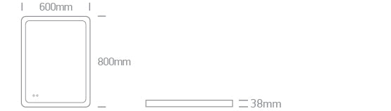 60208D/B/V: 20W Black CCT Variable LED Square Mirror, IP44.  Dimmable, defog function and CCT adjustable 3000-6500K.  ..