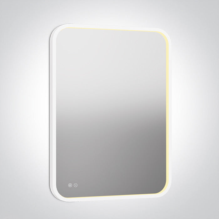 60208D/W/V: 20W White CCT Variable LED Square Mirror, IP44.  Dimmable, defog function and CCT adjustable 3000-6500K.  ..