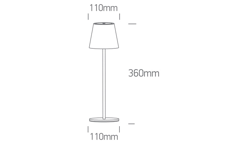 61082B/W/W WHITE 3,5W WW TABLE LAMP RECHARGEABLE USB IP54 DIMMABLE