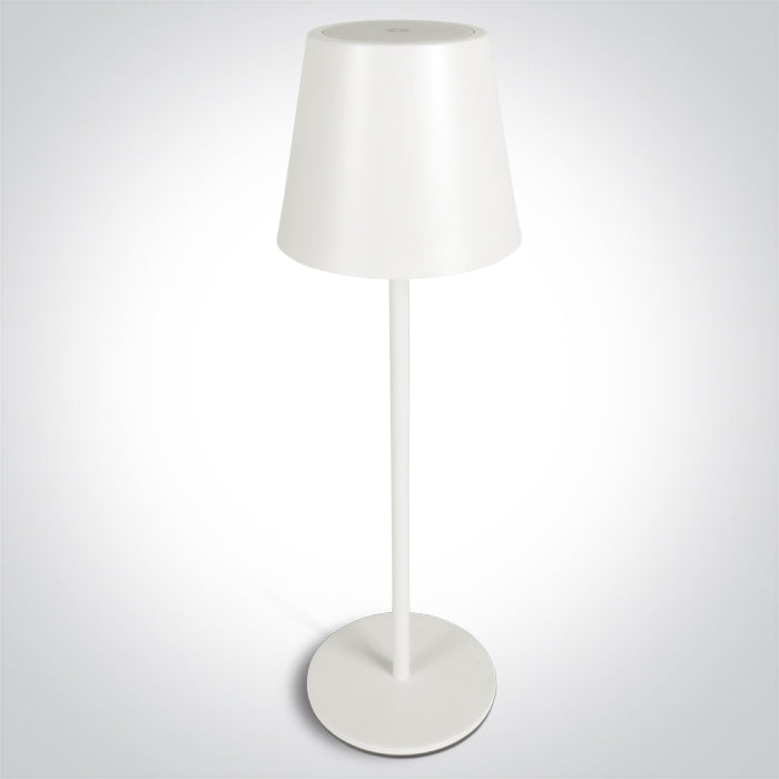 61082B/W/W WHITE 3,5W WW TABLE LAMP RECHARGEABLE USB IP54 DIMMABLE