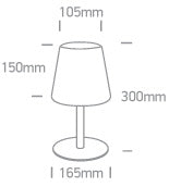 61084/B BLACK 2W WW TABLE LAMP RECHARGEABLE USB IP44 DIMMABLE