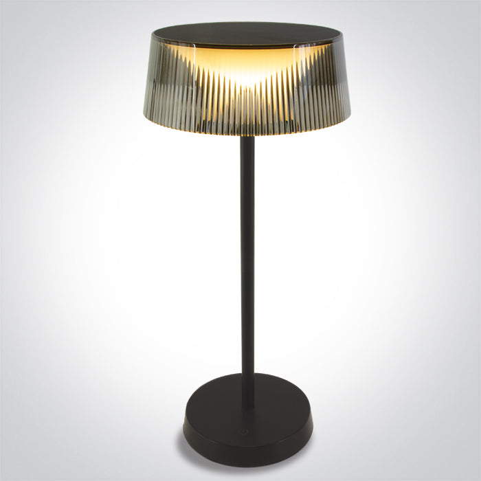 61106/B/W BLACK TABLE LAMP 2W WW IP44 USB RECHARGEABLE DIMMABLE