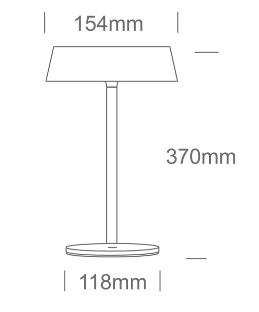 61106/W/W WHITE TABLE LAMP 2w WW IP44 USB RECHARGEABLE DIMMABLE