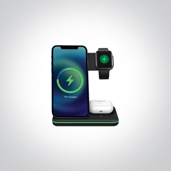 WIRELESS CHARGER 3 IN 1 FOR SMART DEVICES. One Light. 61138