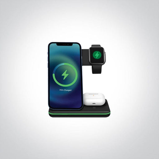 WIRELESS CHARGER 3 IN 1 FOR SMART DEVICES. One Light. 61138
