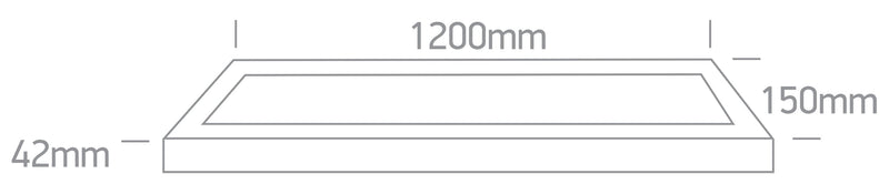 White 15x120cm surface mounted backlit LED pan 62140BF/W/C