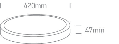 62140F/W/V: 40W CCT Variable LED slim Ceiling light, IP40. Supplied with non-dimmable LED driver. ..