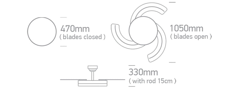 Rod mounted ceiling fan complete with PC diffuser and transparent PC blades. One Light. 6300/W/V