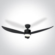Rod mounted ceiling fan complete with black ABS blades. One Light. 6302/B/V