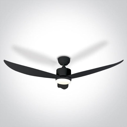 Rod mounted ceiling fan complete with black ABS blades. One Light. 6302/B/V