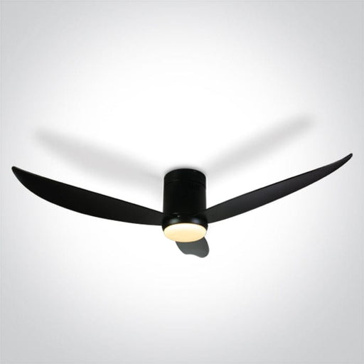 Ceiling mounted fan complete with black ABS blades. One Light. 6302C/B/V