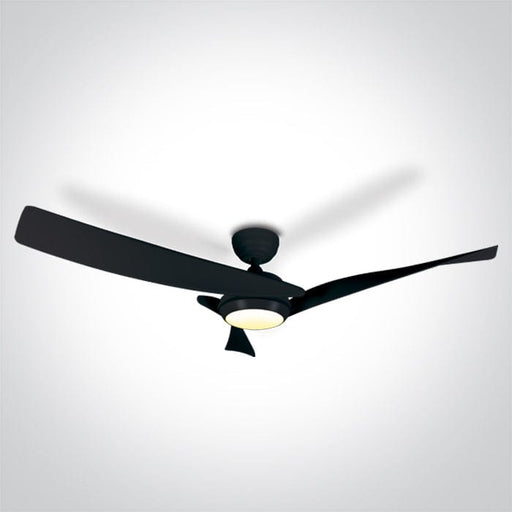 Rod mounted ceiling fan complete with black ABS blades. One Light. 6304/B/V