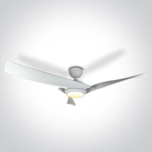 Rod mounted ceiling fan complete with white ABS blades. One Light. 6304/W/V