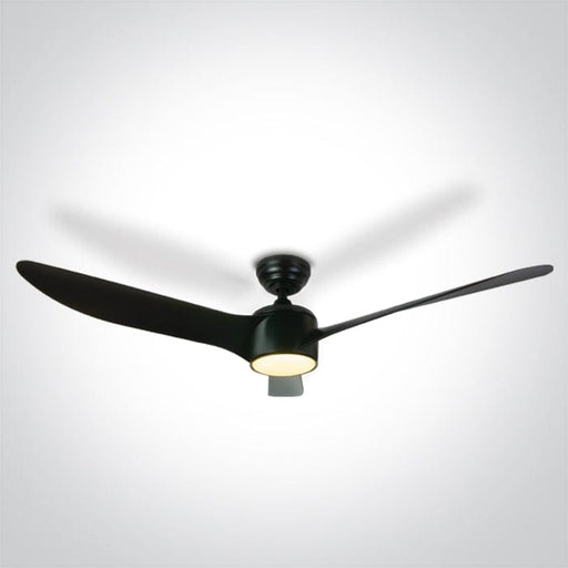 Rod mounted ceiling fan complete with black ABS blades. One Light. 6306/B/V