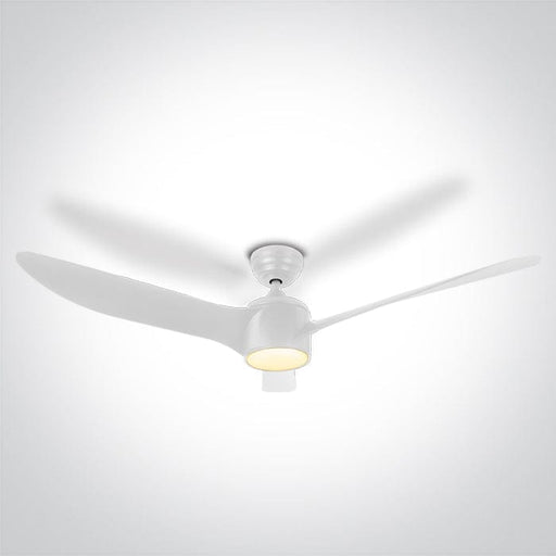 Rod mounted ceiling fan complete with white ABS blades. One Light. 6306/W/V
