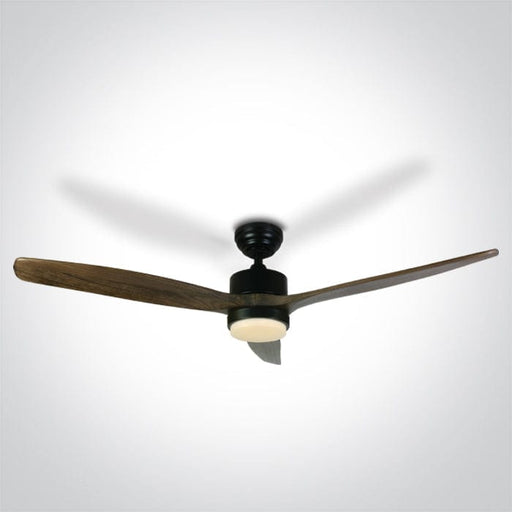 Rod mounted ceiling fan complete with dark wood blades. One Light. 6308D/B/V
