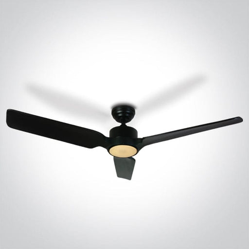 Rod mounted ceiling fan complete with black wood blades. One Light. 6310/B/V