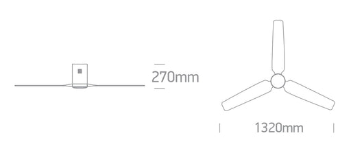 Ceiling mounted fan complete with white wood blades. One Light. 6310C/W/V