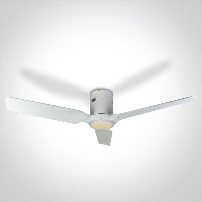 Ceiling mounted fan complete with white wood blades. One Light. 6310C/W/V