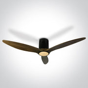 Ceiling mounted fan complete with dark wood blades. One Light. 6312DC/B/V
