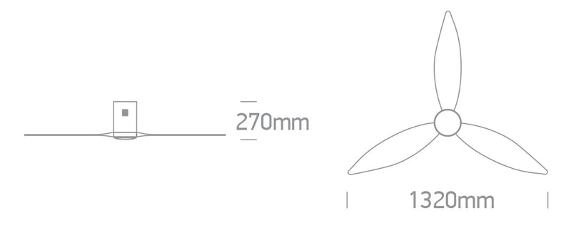 Ceiling mounted fan complete with light wood blades. One Light. 6312LC/B/V