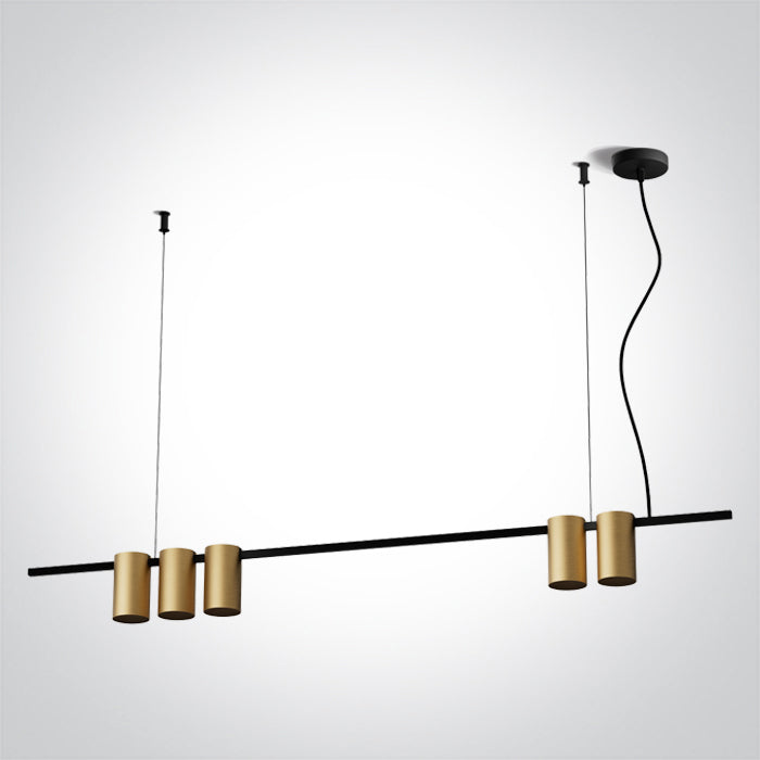 BRUSHED BRASS PENDANT GU10 5x7W IP20 100-240V One Light 63146A/BBS