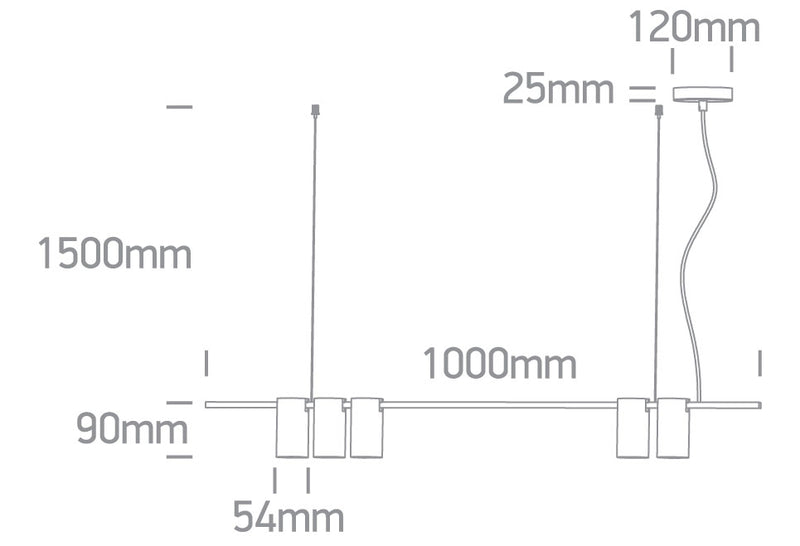 63146A/BBS BRUSHED BRASS PENDANT GU10 5x7W IP20 100-240V