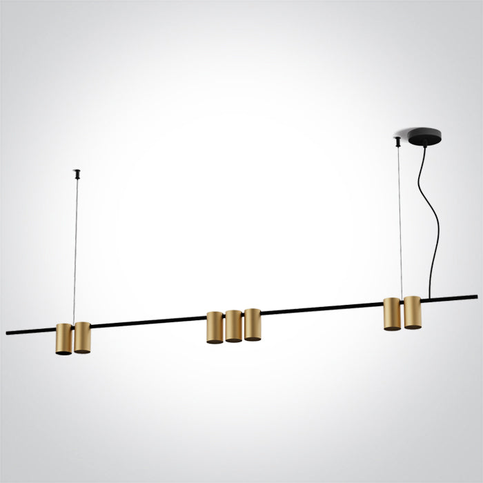 BRUSHED BRASS PENDANT GU10 7x7W IP20 100-240V One Light 63146B/BBS