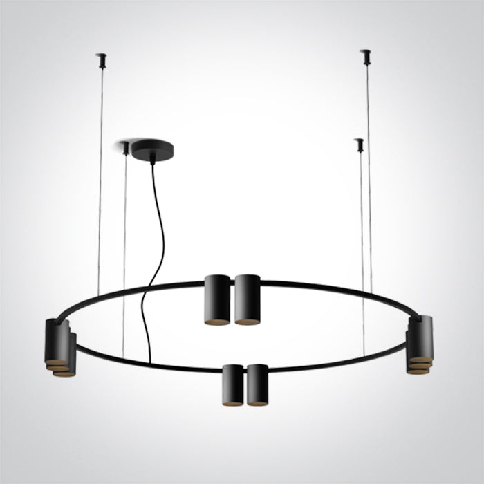 BLACK PENDANT GU10 10x7W IP20 100-240V One Light 63146C/B