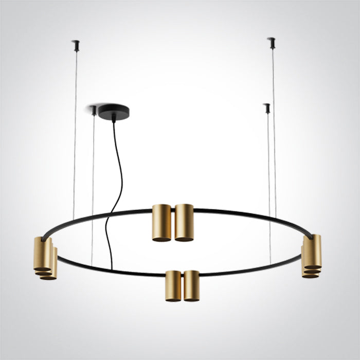 BRUSHED BRASS PENDANT GU10 10x7W IP20 100-240V One Light 63146C/BBS