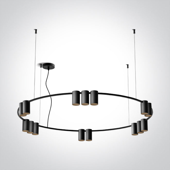 BLACK PENDANT GU10 15x7W IP20 100-240V One Light 63146D/B