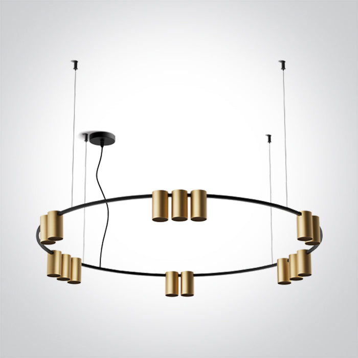 BRUSHED BRASS PENDANT GU10 15x7W IP20 100-240V One Light 63146D/BBS